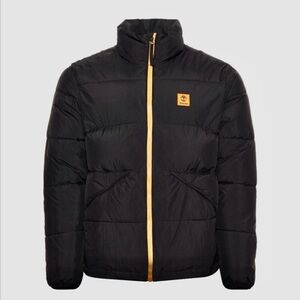 Timberland Black Puffer Jacket with Gold Accents